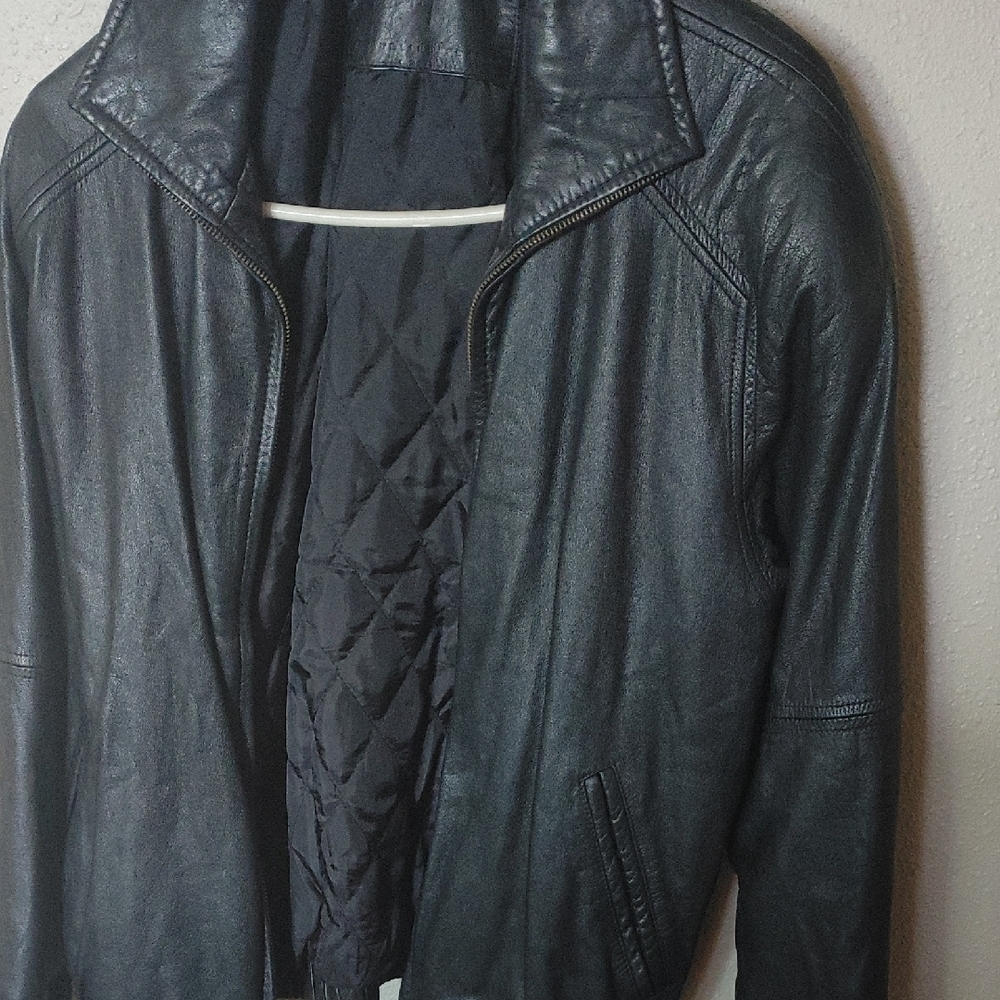 Black Lightweight Shirt Jacket with Matte Finish and Snap Cuffs